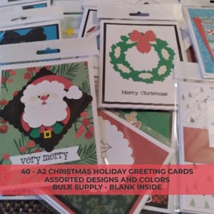 40 unique assorted Christmas cards, handmade Christmas cards, bulk Christmas cards, value pack cards