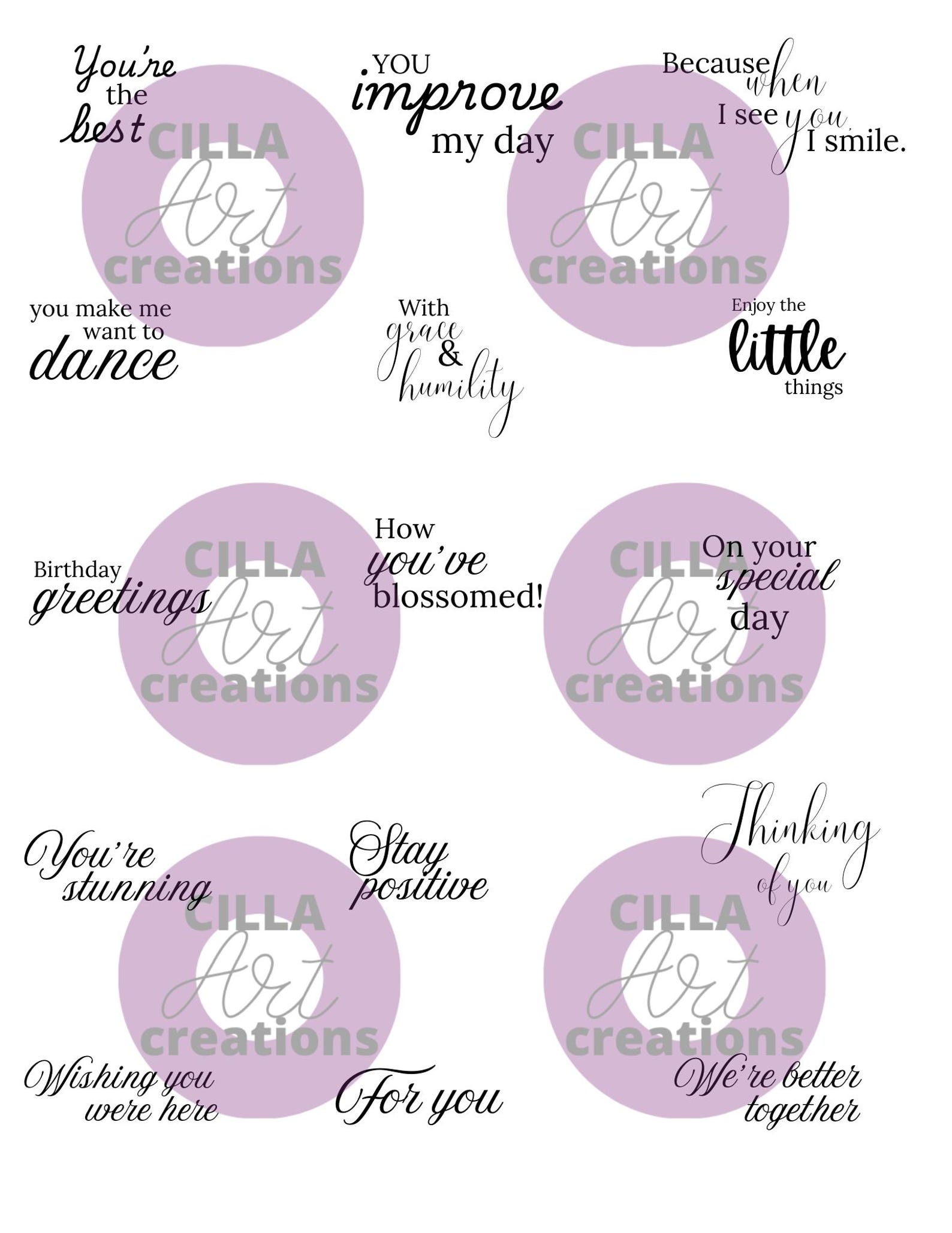 Peelable Sentiments Printable Card Sentiments: 15 Versatile Phrases for DIY Cards - Etsy