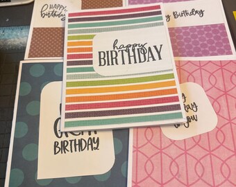 Handmade Birthday Cards | Assorted Colorful Greetings Set (5 Cards)