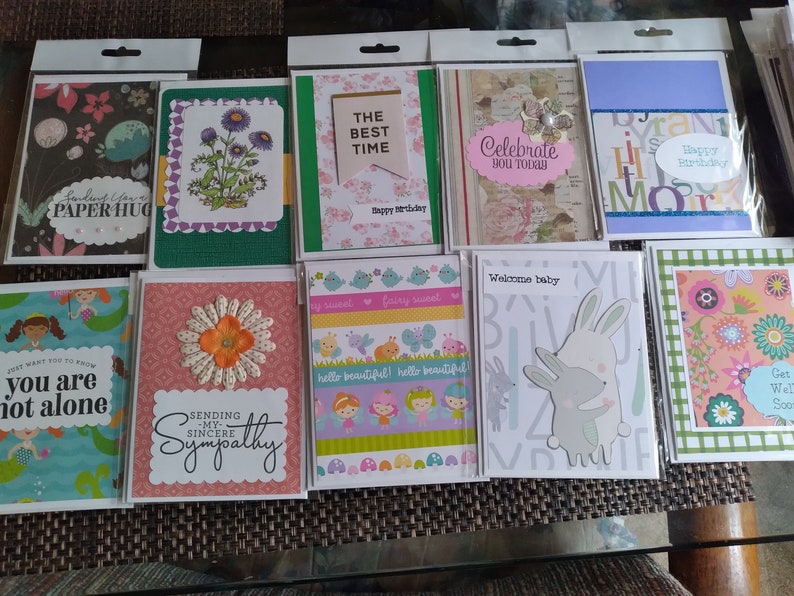 Handmade All Occasion Greeting Cards – 20 Assorted Blank A2 Cards With ...