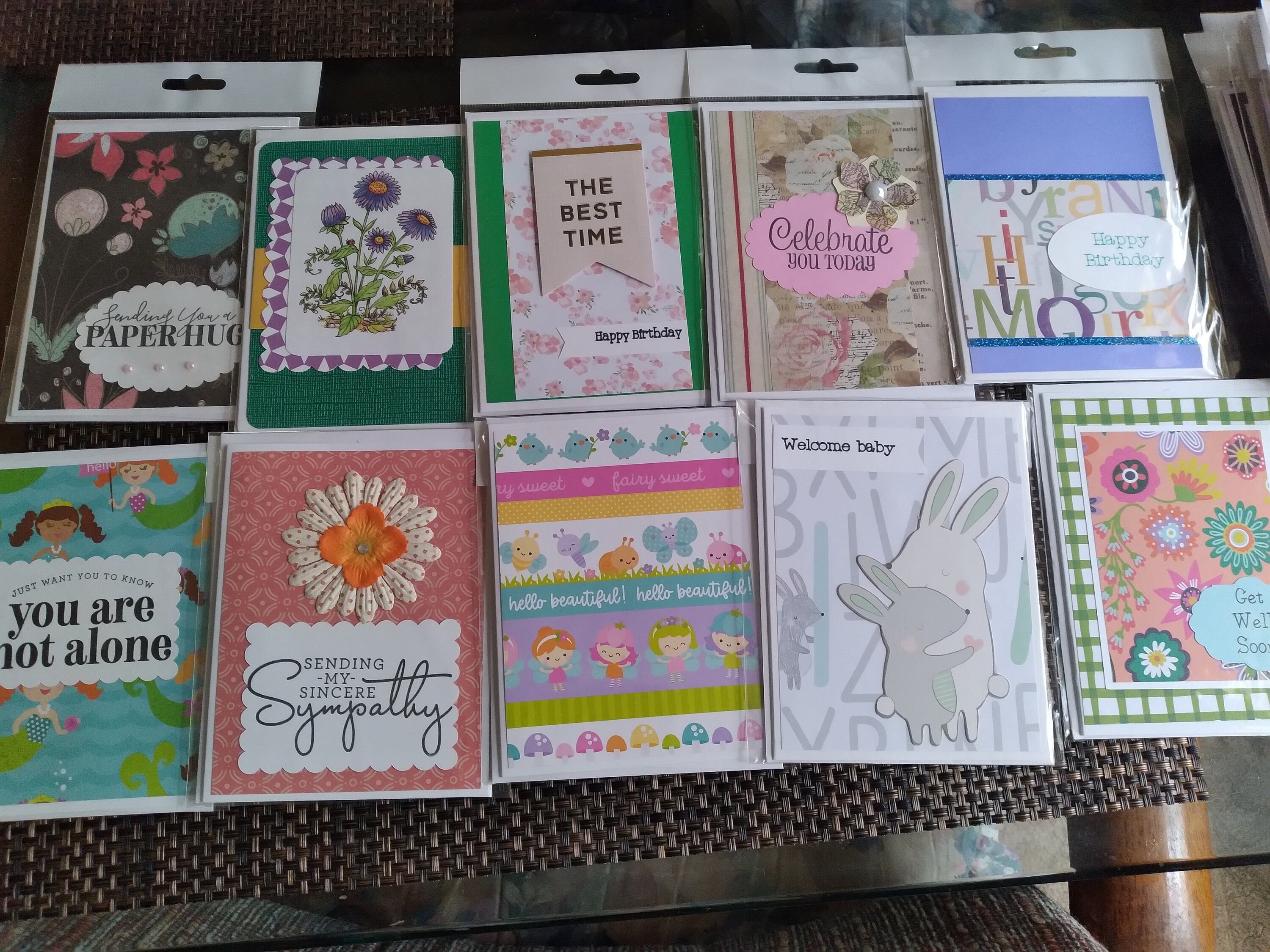 Handmade All Occasion Greeting Cards – 20 Assorted Blank A2 Cards With ...