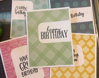 Handmade Birthday Cards Set | Assorted Colorful Greetings, Envelopes Included