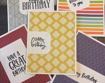 Handmade Birthday Cards Set | Assorted Colorful Greetings, Envelopes Included