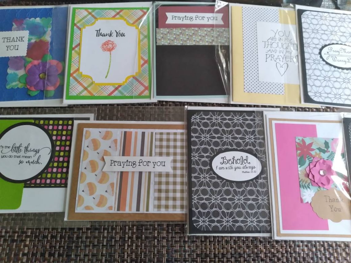100 Hand Stamped Cards Bulk Handmade Greeting and Note Card Etsy