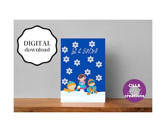 Christmas Snowball Fight Card, Printable Holiday Cheer (PDF Download)
