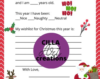 Kinderbrief aan de kerstman: afdrukbare pdf-kerstverlanglijst