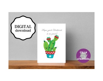 Holiday Card: Cactus 'On Point' Christmas (Instant Download)
