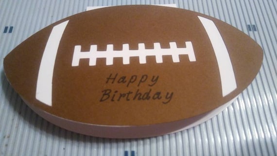 Happy Birthday Card: Football Shape - Handmade Design