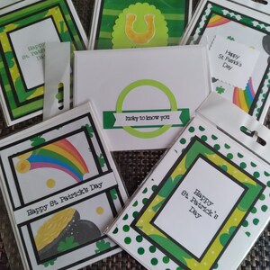 Handmade Happy St. Patrick&#39;s Day Card set, Bulk, handmade greeting card set, notecard set