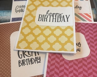 Handmade Birthday Cards | Assorted Colorful Greetings, Envelopes Included