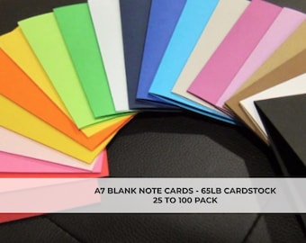 A7 Blank Note Cards: Assorted Colors for Crafting (25 Pack)