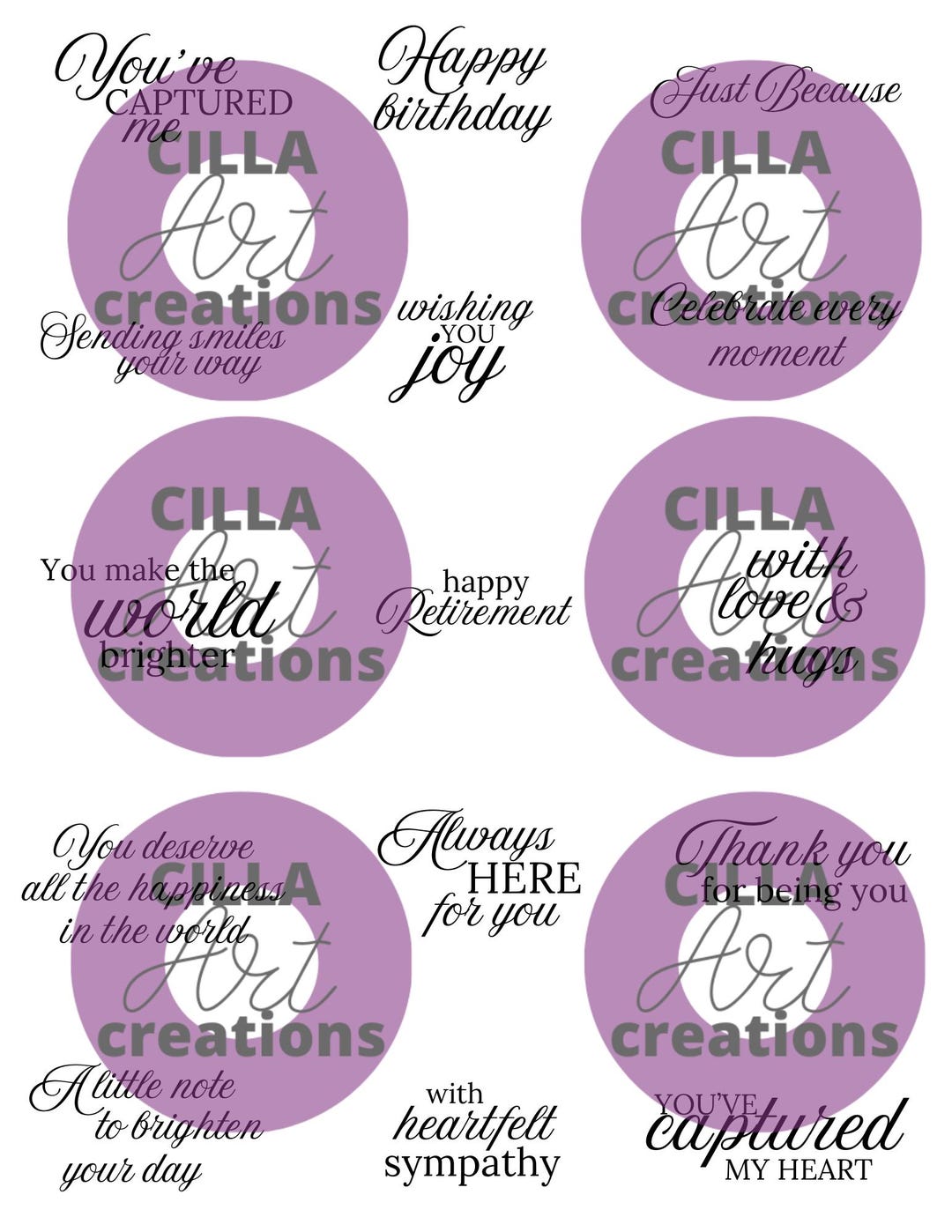 Printable Sentiments, General Sentiments Digital Stamp for Card Making, 15 Sentiments for DIY ...
