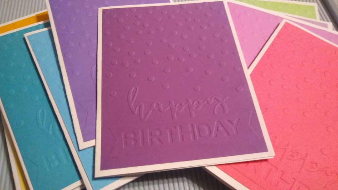 Happy Birthday Cards, Bulk Homemade 10 Birthday Cards, Handmade