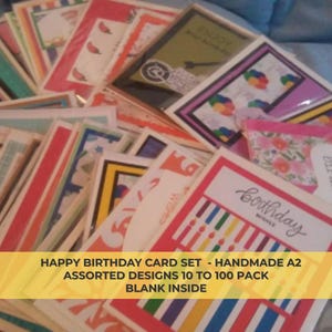 Happy Birthday Cards – Handmade Greeting Card Set (10, 25, 50, or 100) | Assorted Designs, Blank Inside, Bulk Card Pack