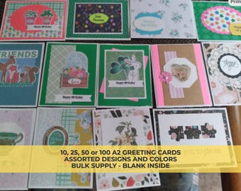 Handgemaakte kaarten voor alle gelegenheden, A2-formaat, diverse ontwerpen (set van 25)