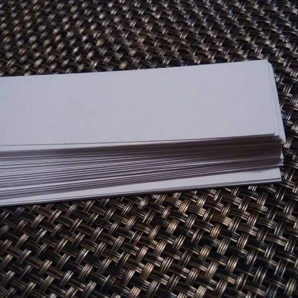 Blank bookmarks, white 67lb / 147g vellum bristol paper, handmade artist painting drawing art supplies, 2 by 6 inches
