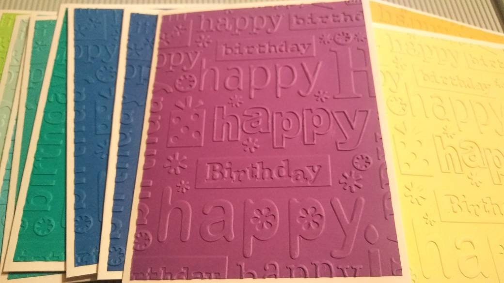 Happy Birthday Cards 20 Birthday Cards Homemade Embossed - Etsy