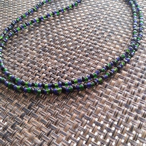 Beaded Lanyard,black Beaded ID Necklace, Beaded Badge Holder, green fashion Beaded Lanyard, Unisex lanyard for badge