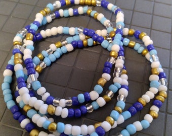 Bracelet de perles de rocaille extensible fait main, mélange de plage. Bracelet simple, bracelets empilables, perles 6/0, 4 mm