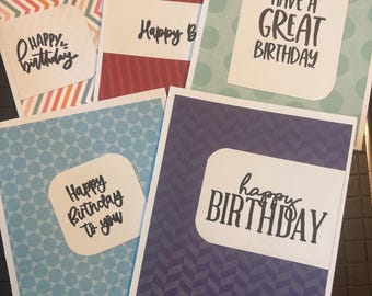 Handmade Birthday Card Set | Assorted Colorful Greetings, Envelopes Included
