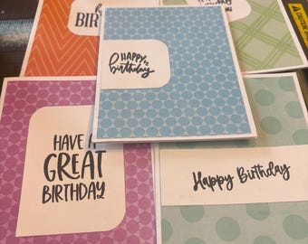 Handmade Birthday Card Set | Assorted Colorful Greetings, Envelopes Included