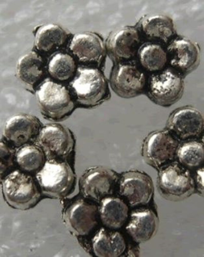 100 Zinc alloy spacer flower bead