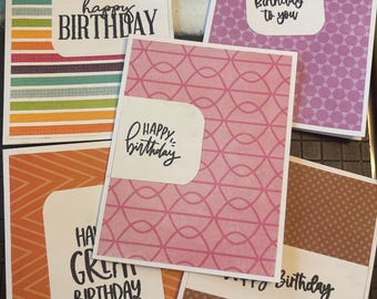 Handmade Birthday Cards | Assorted Colorful Greetings, Set of 5