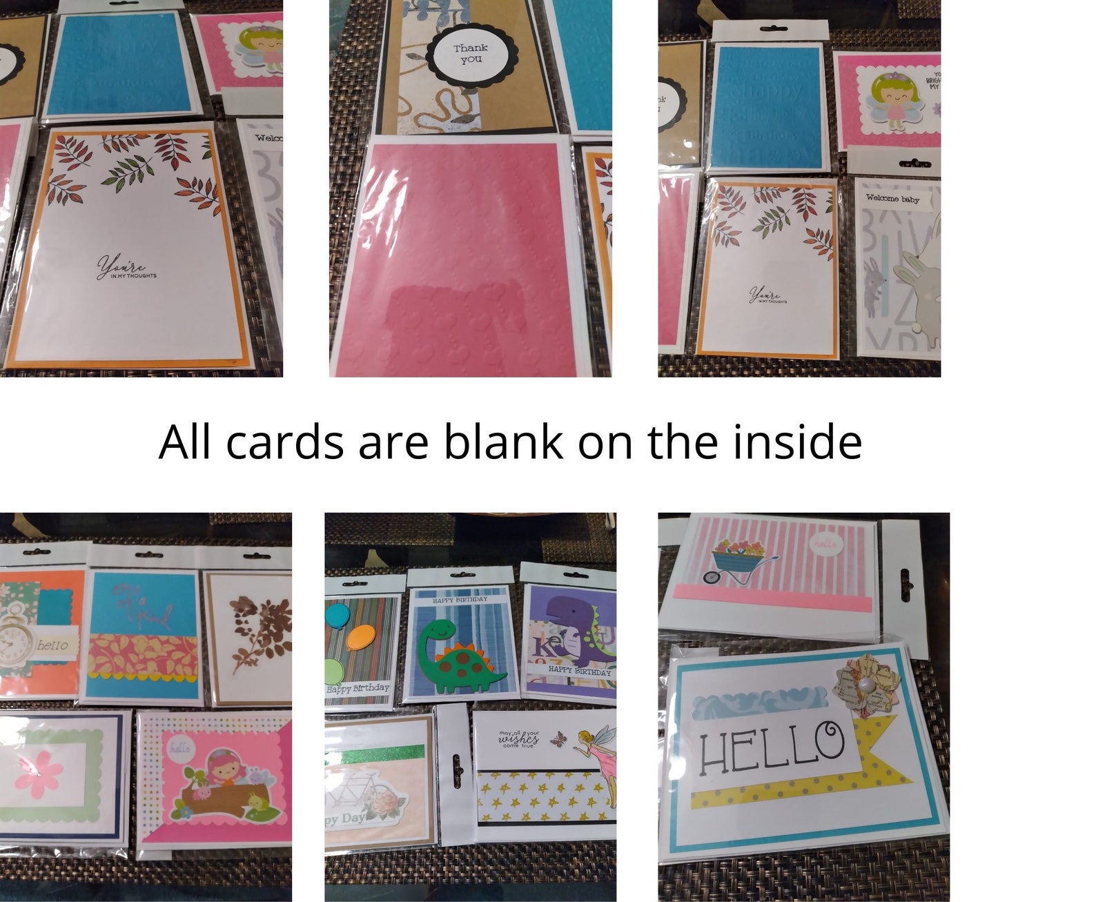 100 Hand Stamped Cards Bulk Handmade Greeting and Note Card Etsy