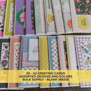 Handmade Greeting Card Variety Pack – 20 Assorted A2 Notecards (Blank Inside, White Envelopes)
