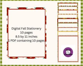 Printable Fall Stationery Set - 10 Autumn Paper Designs
