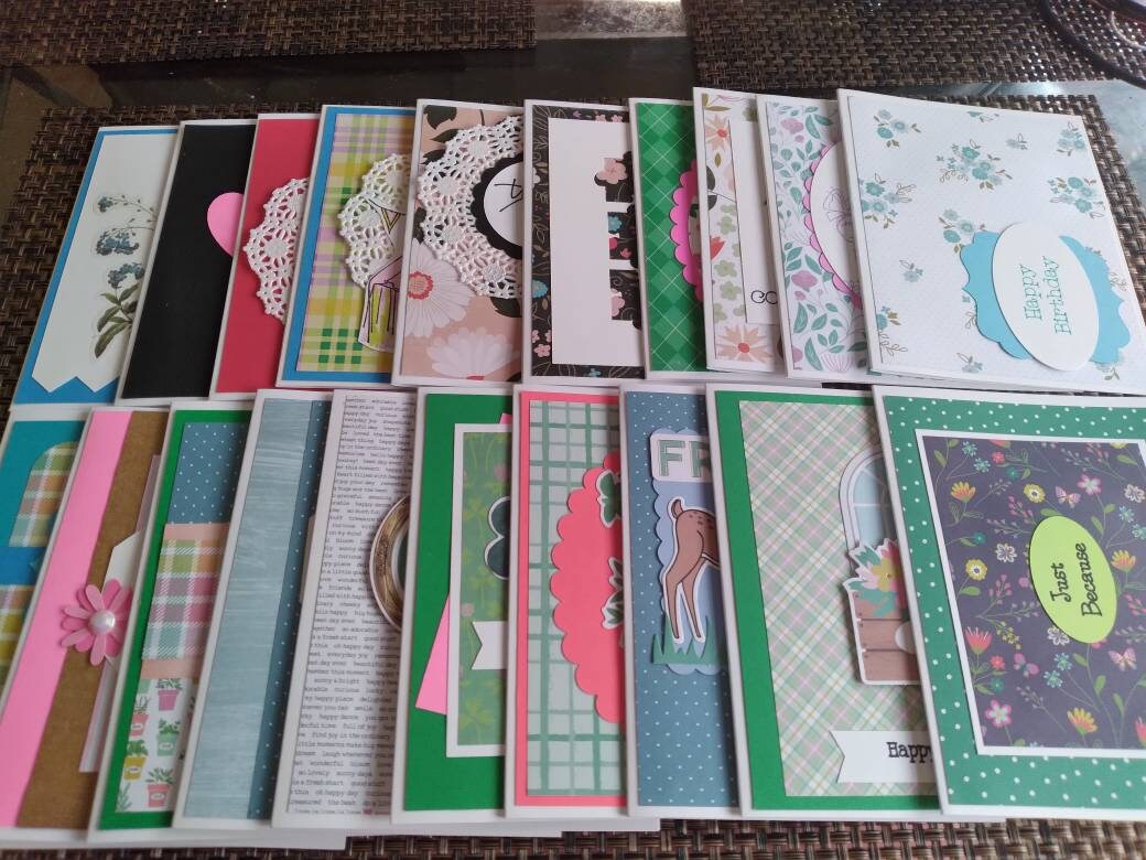 20 handmade greeting cards bulk notecards blank inside Etsy