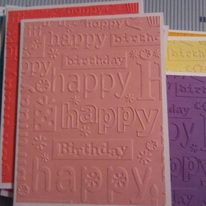 Happy Birthday Cards, 20 Birthday Cards, Homemade Embossed Birthday ...