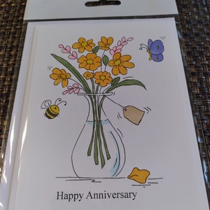 Cartão de aniversário feito à mão, carimbado à mão, cartão de felicitações caseiro; cartão de felicitações feito à mão; cartão de nota feito à mão; cartão de nota em branco