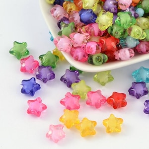 Transparent Star Bead in Bead 12X11X8mm, Mixed Color