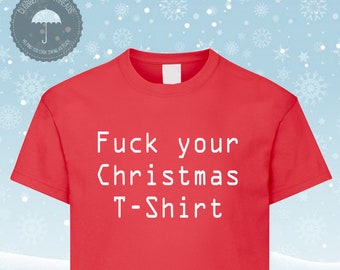 Merry F*king Christmas T-shirt Tee Adult Xmas Funny Rude Sarcastic Bah Humbug