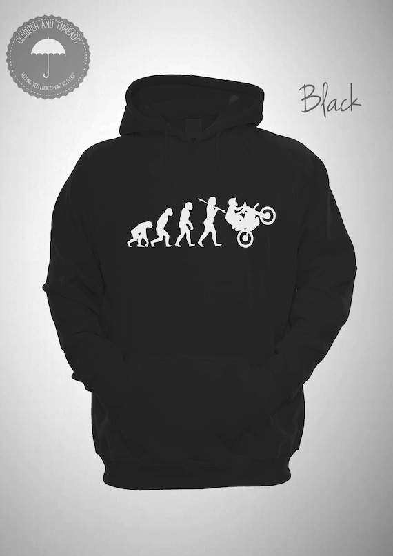 Evolution of Man Fishing Black White Funny Gift Hoodie Hooded Sweatshirt