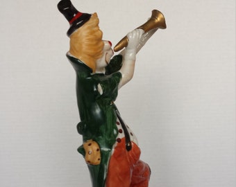 Clown spielen Flöte Keramik Figur