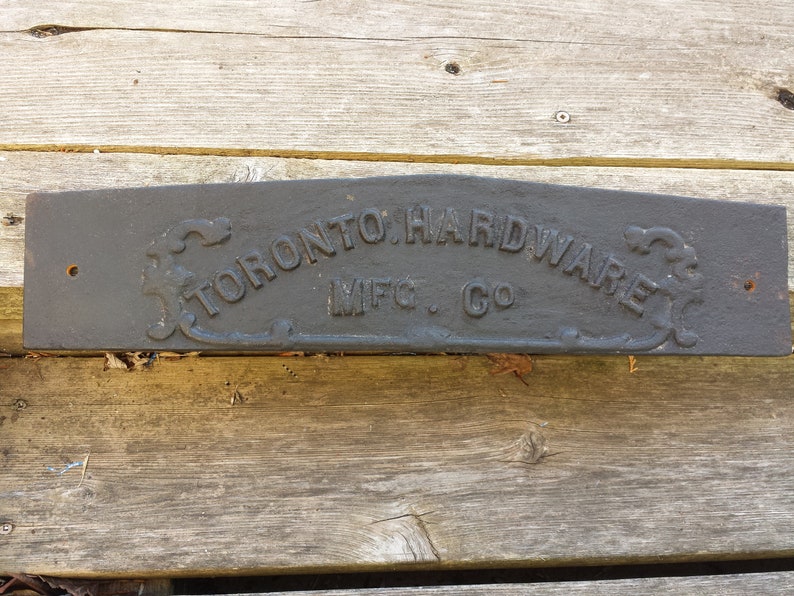 Antique Toronto Hardware MFG. Co Cast Iron/metal Sign Etsy