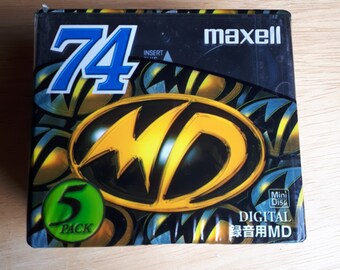 Lot 5 Mini-disques Maxell Europe 74 Min Scellés Neufs Japon