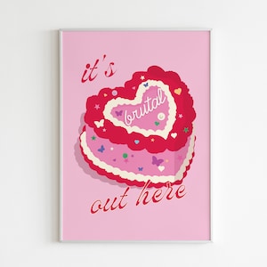 It’s Brutal Out Here Poster, Olivia Sour Album Art, Teenage Dream Print, Digital Printable Wall Art, Instant Download, Retro Design