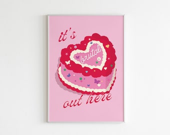It’s Brutal Out Here Poster, Olivia Sour Album Art, Teenage Dream Print, Digital Printable Wall Art, Instant Download, Retro Design