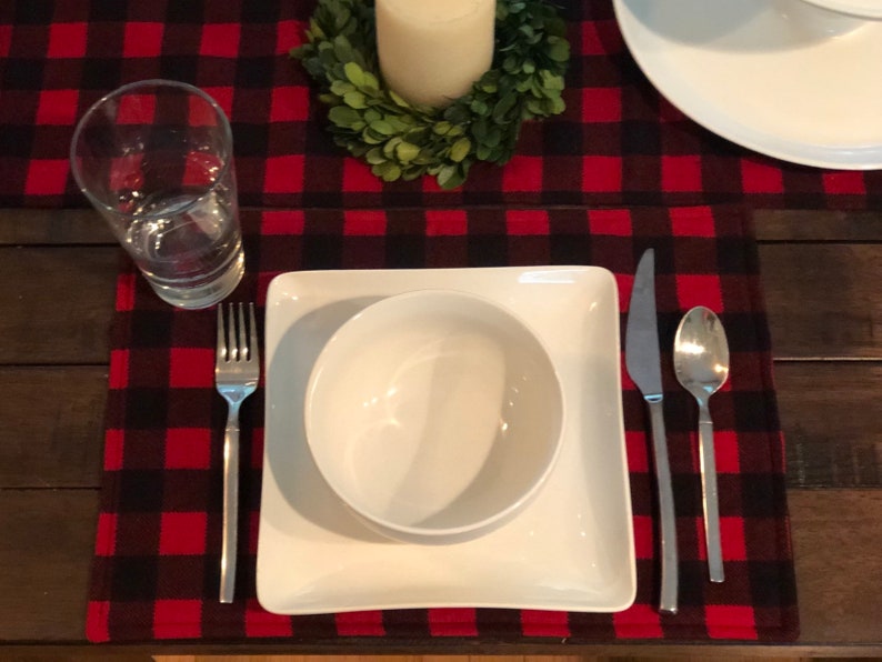 Buffalo Plaid Placemat Etsy
