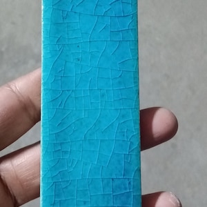 Victorian Fireplace tile 1.5 x 6 in color sr- 106 Firozi blue  beautiful crackle glaze to match original