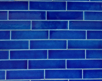 Victorian Fireplace tile 1.5 x 6 in color ida 200 Cobalt Blue