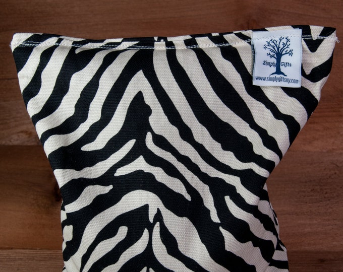 Large Corn Bag - Black Zebra - Hot and Cold Therapy, Moist Heat, Natural Pain Relief, Gifts for All Ages, Heating Pad