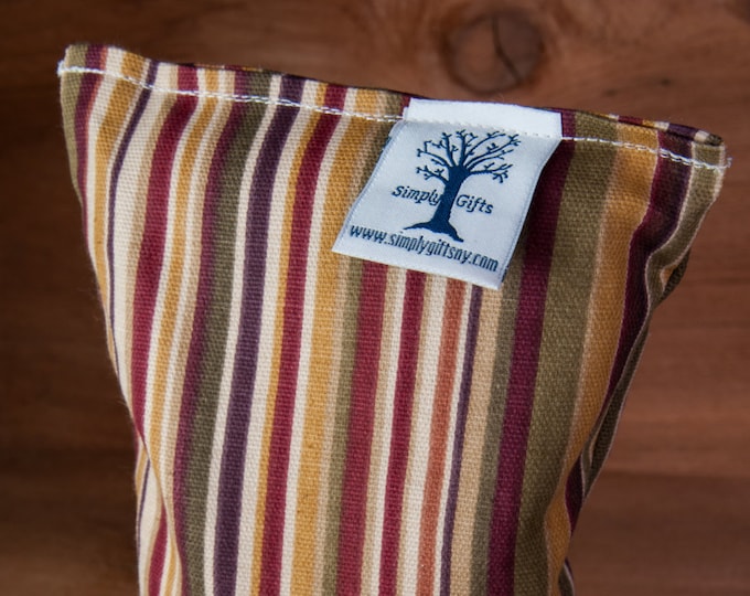 Medium Corn Bag - Autumn Stripes - Hot and Cold Therapy, Moist Heat, Natural Pain Relief, Gifts for All Ages, Heating Pad