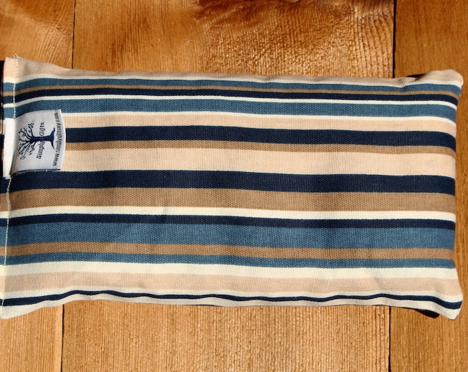 Tan & Navy Stripes Medium Corn Bag