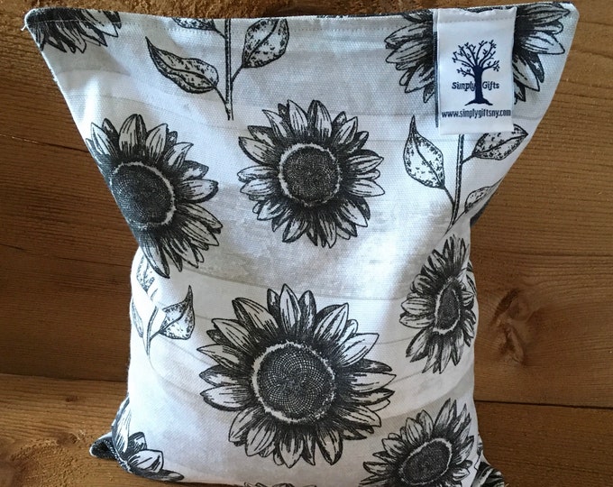 Large Black Sunflowers heating pad