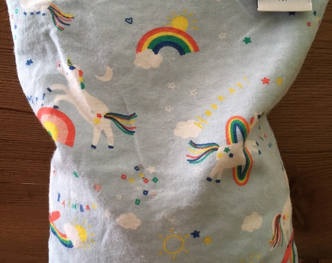 Rainbow Unicorns Large flannel heating pad