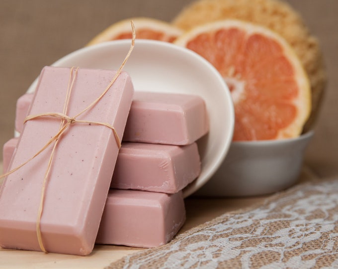 Pink Grapefruit and Goat's Milk Soap - Glycerin Soap - a Creamy Citrus Delight